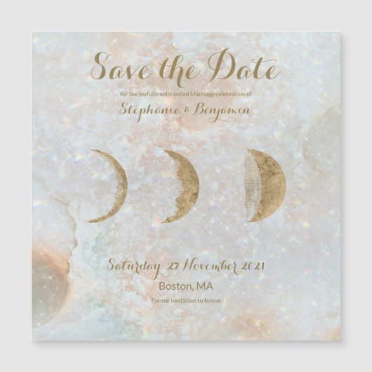 Zodiac Moon Blue Celestial Save the Date Magnet (Vorderseite)