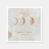 Zodiac Moon Celestial Custom Text Minimal Wedding Serviette (Vorderseite)