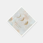 Zodiac Moon Celestial Custom Text Minimal Wedding Serviette (Ecke)