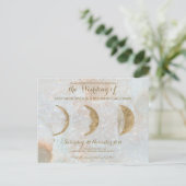 Zodiac Moon Ice Blue Celestial Gold Postkarte (Stehend Vorderseite)