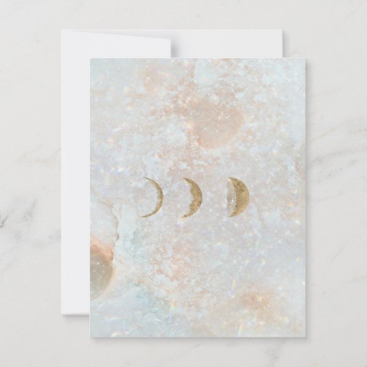 Zodiac Moon Ice Blue Celestial Gold Save the Date Ankündigung (Rückseite)