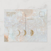 Zodiac Moon Ice Blue Celestial Gold Save the Date Ankündigungspostkarte (Rückseite)