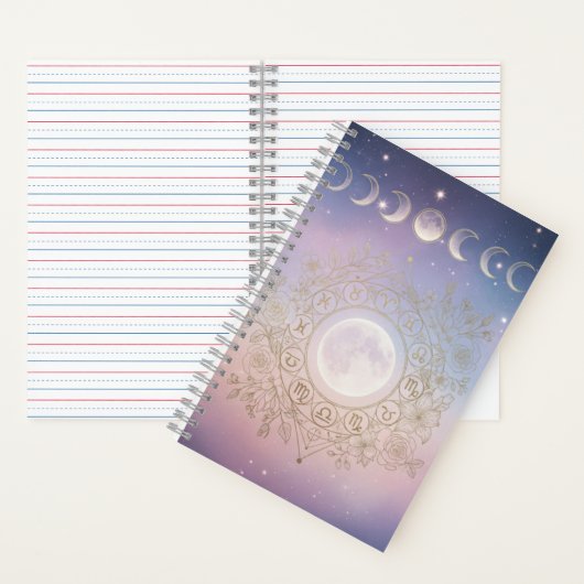 Zodiac & Moon Phase Celestial Notebook  Notizblock (Innen)