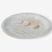 Zodiac Moon Typografie Celestial Simple Wedding Pappteller (Schrägansicht)