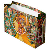 Zodiac, Mucha große Geschenktasche Geschenktüte (Rückseite Schrägansicht)