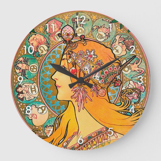 Zodiac, Mucha Große Wanduhr (Vorderseite)