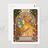 Zodiac, Mucha Postkarte (Vorne/Hinten)