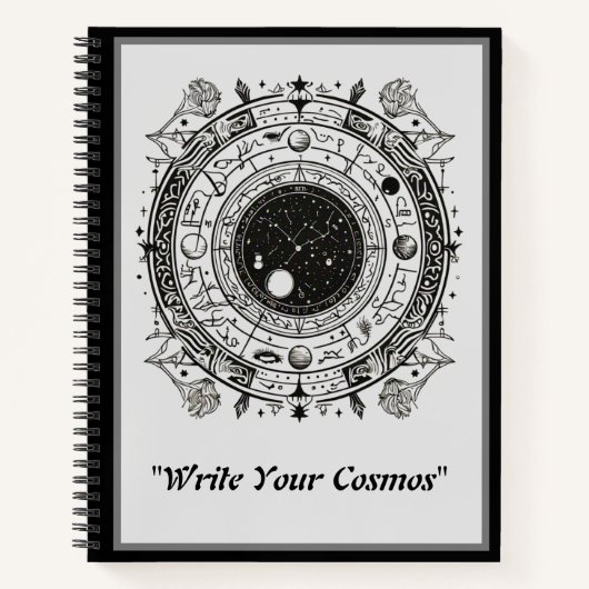 Zodiac-Muster: kompliziertes Himmelsdesign Notizblock (Vorderseite)