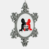 Zodiac O Schneeflocken Zinn-Ornament (Links)