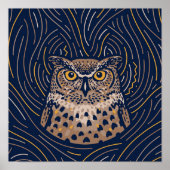 Zodiac Owl Animal Print | Blätterteig Poster (Vorne)