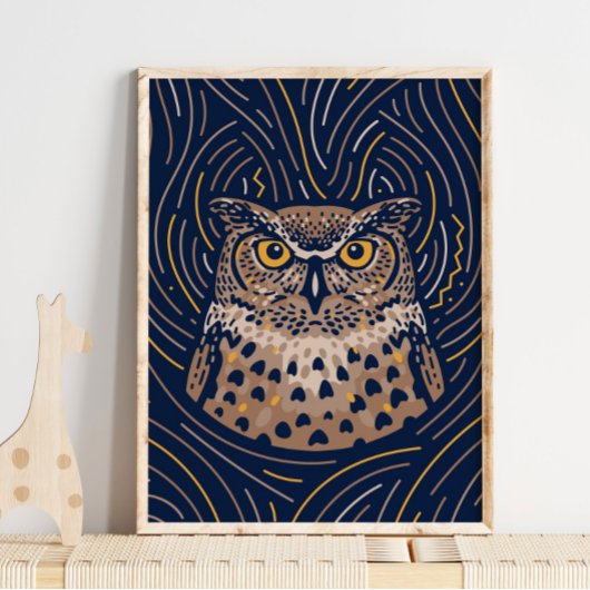 Zodiac Owl Animal Print | Blätterteig Poster