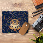 Zodiac Owl Portrait | Handgezeichnet Owl Mousepad