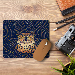Zodiac Owl Portrait | Handgezeichnet Owl Mousepad
