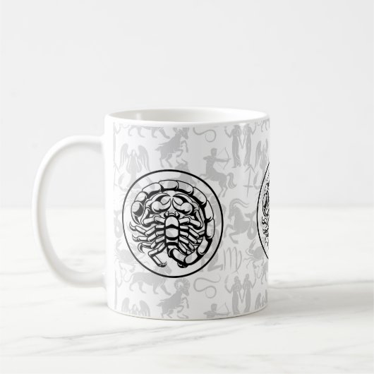 Zodiac Pattern Z02 - Scorpio.w Kaffeetasse (Links)