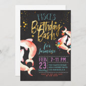 Zodiac Pisces Birthday Einladung (Vorne/Hinten)