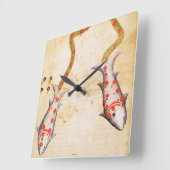 Zodiac: Pisces, C1350 Quadratische Wanduhr (Winkel)