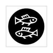 Zodiac Pisces Circle Rubber Briefmarke Gummistempel (Prägung)
