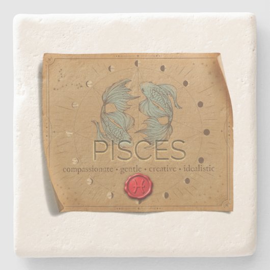 Zodiac - Pisces - Coaster Steinuntersetzer (Vorderseite)