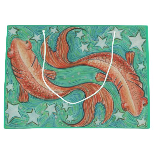 Zodiac Pisces Geschenktasche groß Große Geschenktüte (Vorderseite)