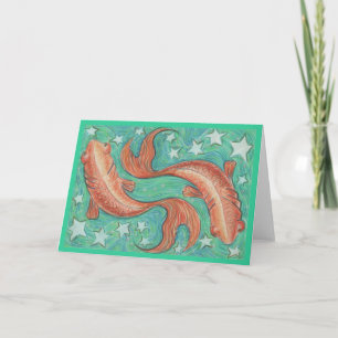 Zodiac Pisces Greetings Card Karte