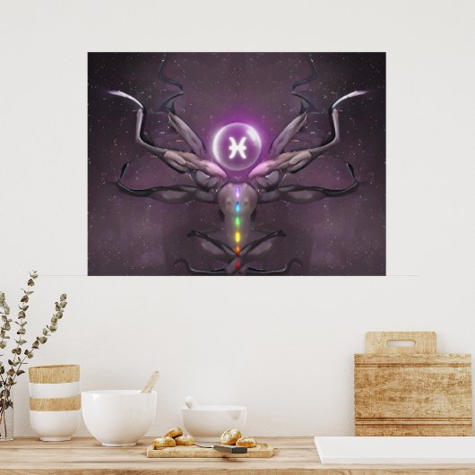 Zodiac Pisces Horoscope Zeichenposter Poster (Küche)
