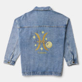 Zodiac Pisces Modern Personalisiert Jean Denim Jeansjacke (Rückseite)