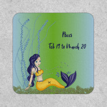 Zodiac Pisces Patch mit Mermaid