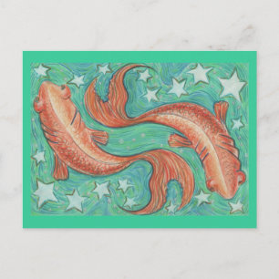 Zodiac Pisces Postcard Postkarte