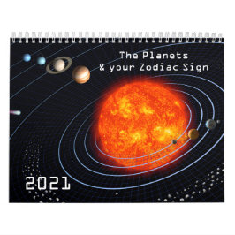 Zodiac Planets Glitzer Star Signs 12-monatige 2021 Kalender
