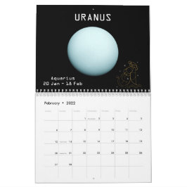 Zodiac Planets Glitzer Star Signs 12-monatige 2021 Kalender