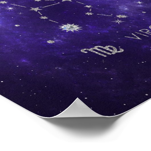 Zodiac Purple Virgo | Cosmic Astrology Horoscope Poster (Ecke)