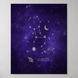 Zodiac Purple Virgo | Cosmic Astrology Horoscope Poster