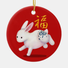 Zodiac Rabbit "Fortune" Chinesisches Neujahr Custo