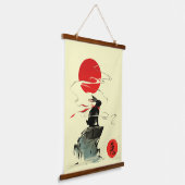 Zodiac Rabbit Tinte art sumi-e Wandteppich Mit Holzrahmen (Gewinkelt)