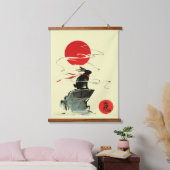 Zodiac Rabbit Tinte art sumi-e Wandteppich Mit Holzrahmen (Schlafzimmer)