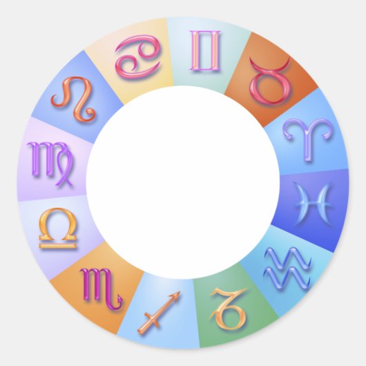 Zodiac Ring Runder Aufkleber (Vorderseite)