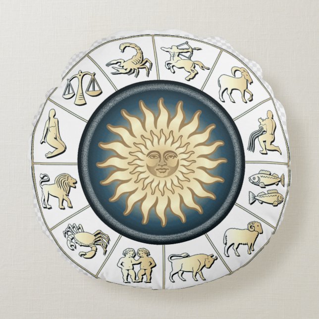 Zodiac Round Pillow Rundes Kissen (Vorderseite)
