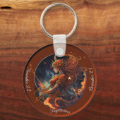 Zodiac Sagittarius AnpassungsNAME, DATUM Schlüsselanhänger (Vorderseite)