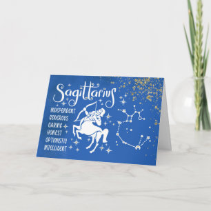 Zodiac Sagittarius Birthday Sign Constellation Karte