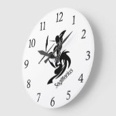 Zodiac Sagittarius Black Numbers Große Wanduhr (Winkel)