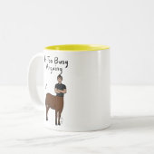 Zodiac Sagittarius "Ich bin zu beschäftigt zu stre Zweifarbige Tasse (Vorderseite Links)