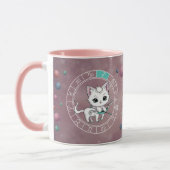 Zodiac Sagittarius Niedlich Cat Wheel Planet Astro Tasse (Links)