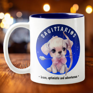 Zodiac Sagittarius Niedlich Watercolor individuell Zweifarbige Tasse