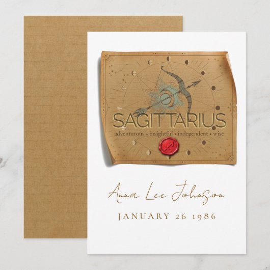 ZODIAC - Sagittarius - Personalized Birthday Card Einladung (Vorne/Hinten)
