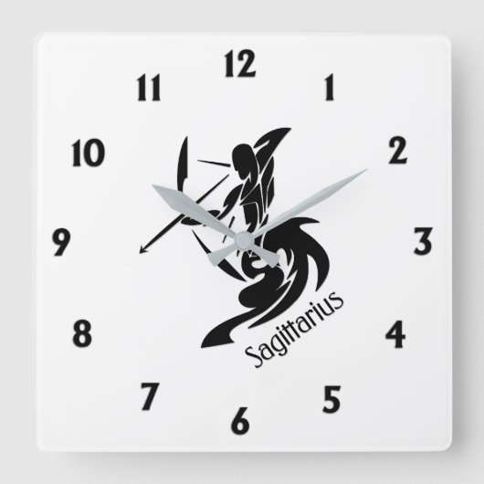 Zodiac Sagittarius Quadratische Wanduhr (Vorderseite)