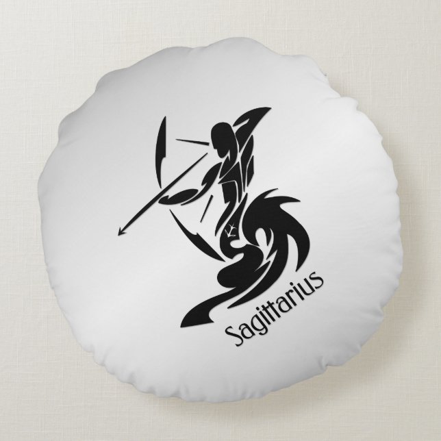 Zodiac Sagittarius Rundes Kissen (Rückseite)