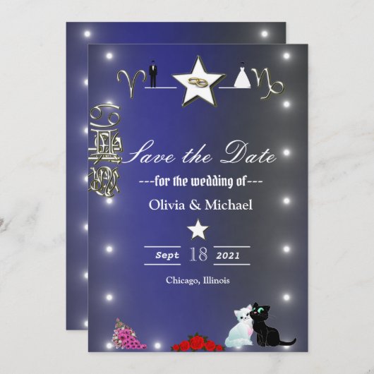 Zodiac Save The Date (Vorne/Hinten)