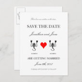 Zodiac Save the Date (Scorpio/Scorpio) weiß Ankündigungspostkarte (Vorne/Hinten)
