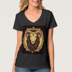 Zodiac-Schild Aries Schwarzes klassisches Design. T-Shirt