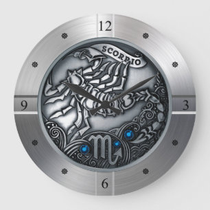 Zodiac ~ Scorpio ~ Celestial ~ Western Astrologie  Große Wanduhr